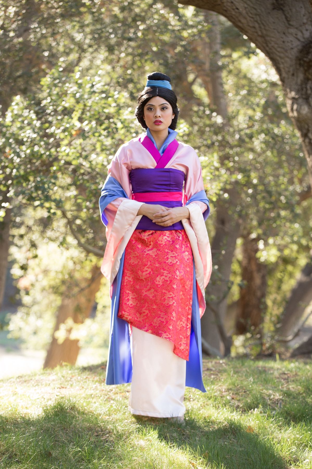 Mulan princess character at a children's birthday party