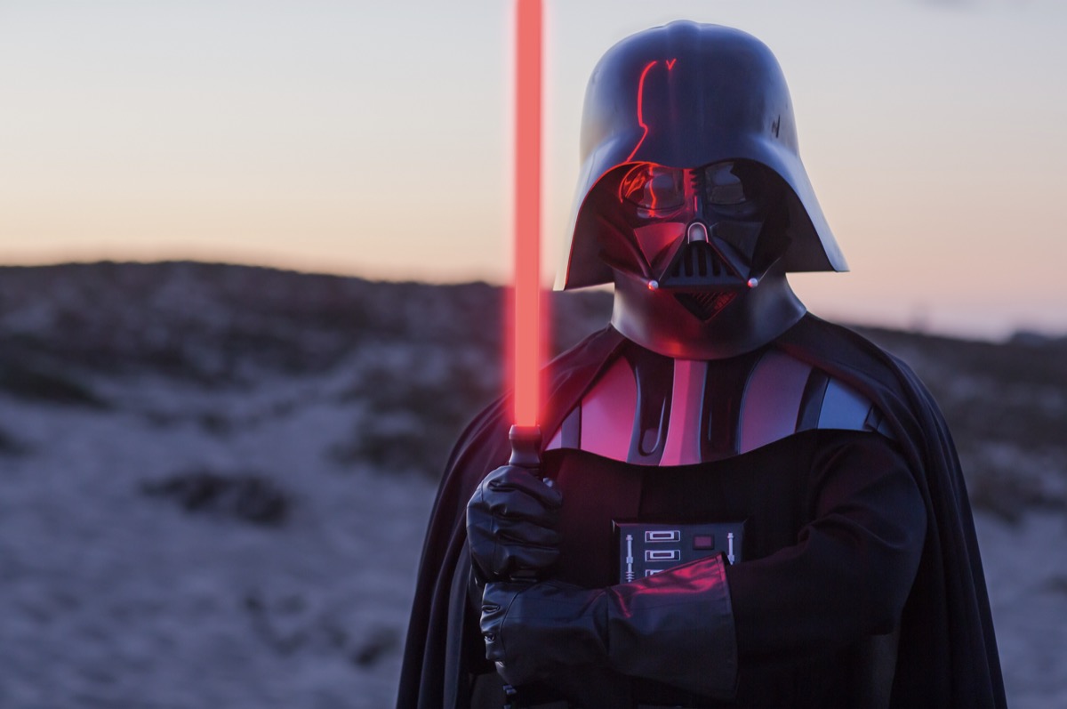 Darth Vader character at birthday party