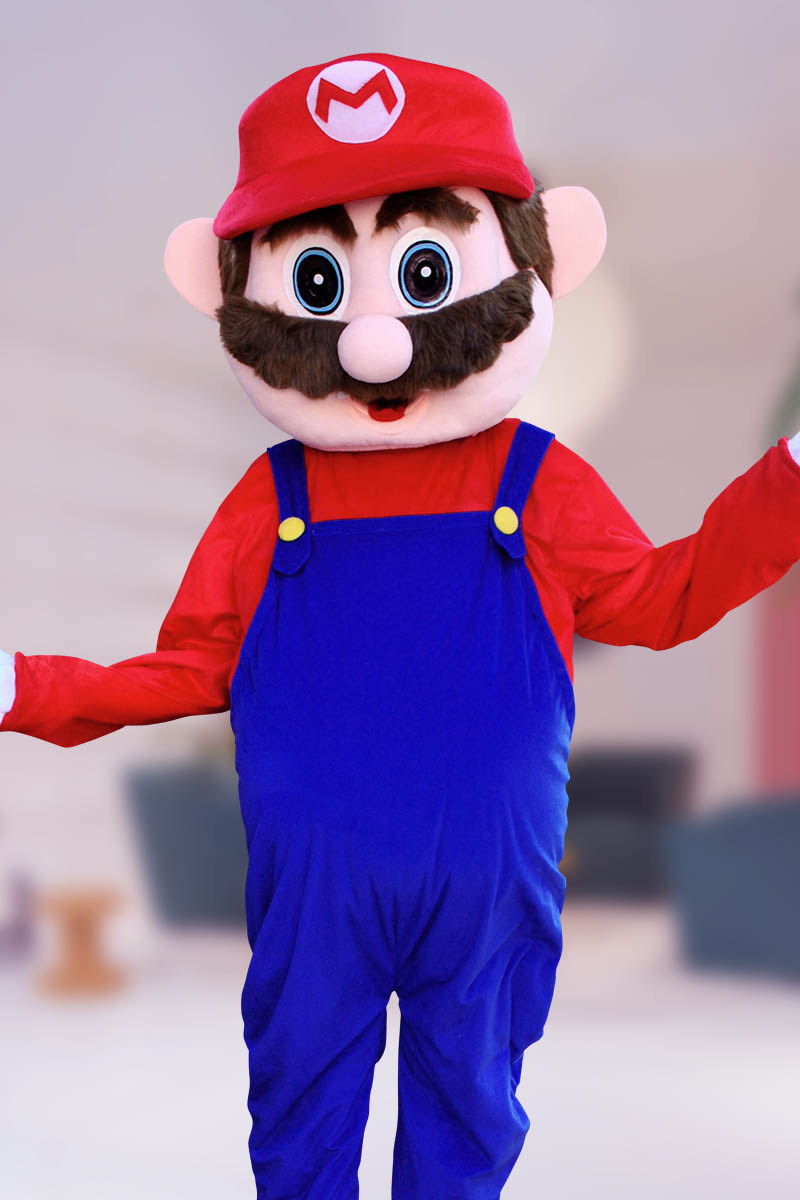 Mario character at birthday party in Houston