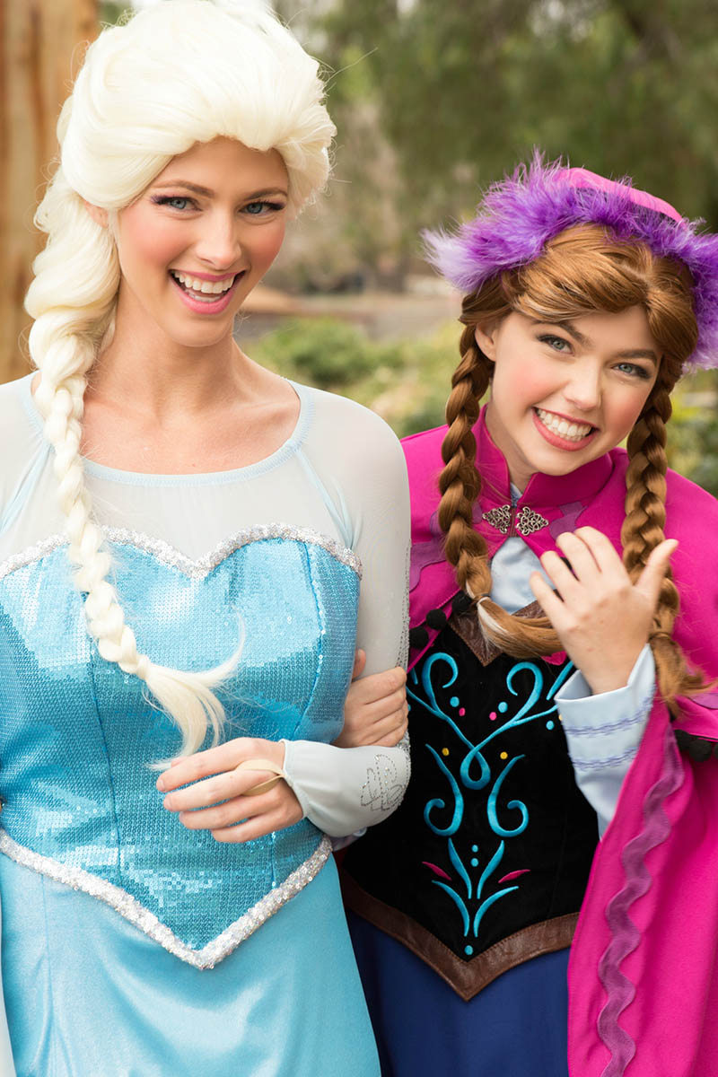 Elsa and anna party character for kids in houston