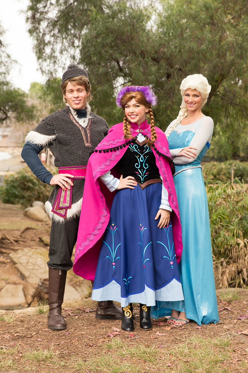 Elsa, anna and kristoff party character for kids in houston
